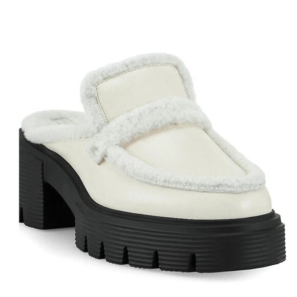 $650 STUART WEITZMAN Lennox Genuine Shearling Platform Loafer WHITE 10.5 (PC5)